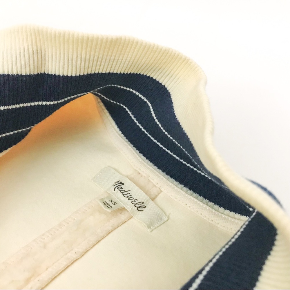 Madewell Sherpa Varsity Bomber Jacket in Ivory | Size XS - Picture 9 of 9